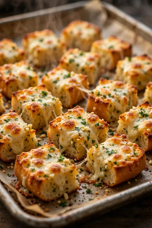  Cheesy garlic bread bites sleepover food snack idea
