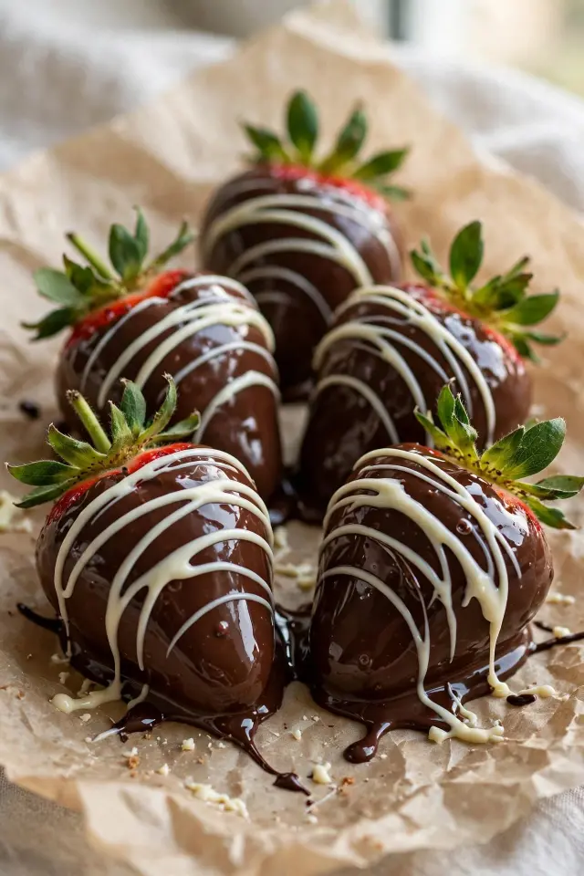 Chocolate-dipped strawberries as an easy sleepover food snacks idea