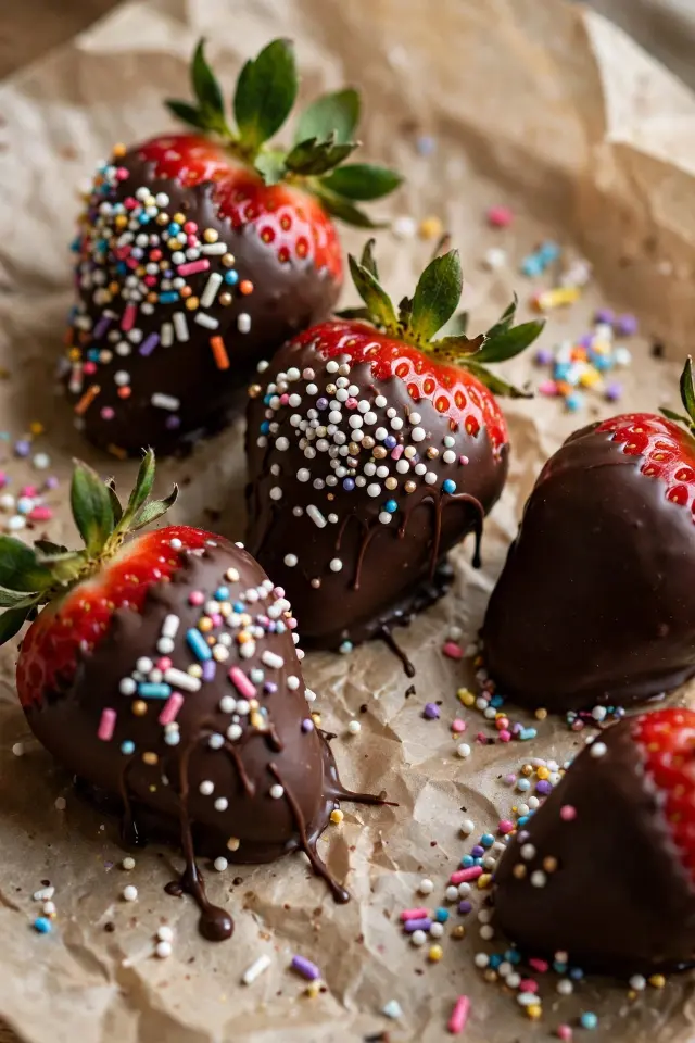 Chocolate-dipped strawberry bar sleepover snack idea