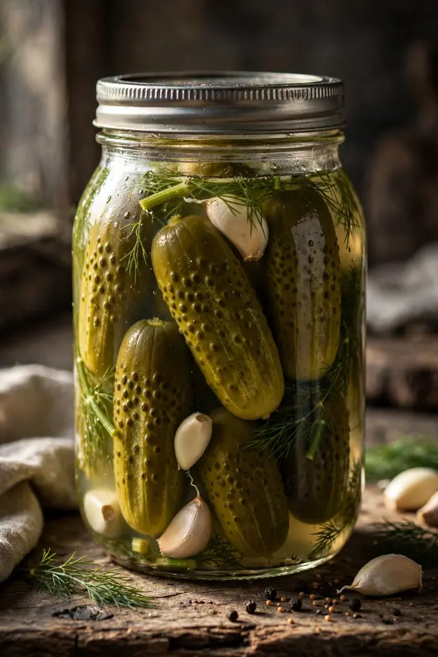 Crisp dill pickles jar, an easy beginner canning recipe