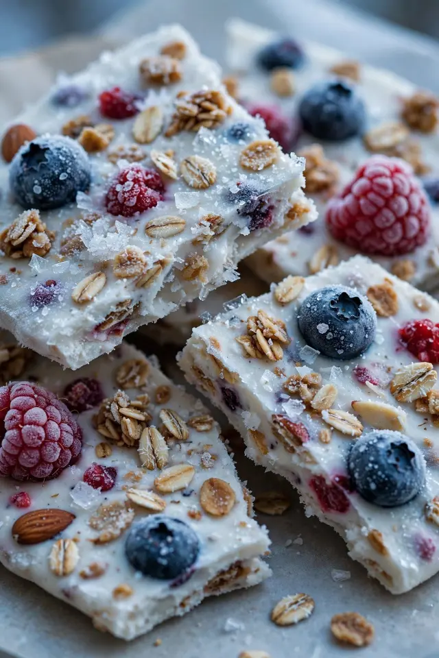 Berry yogurt bark, a frozen fruit platter idea for kids