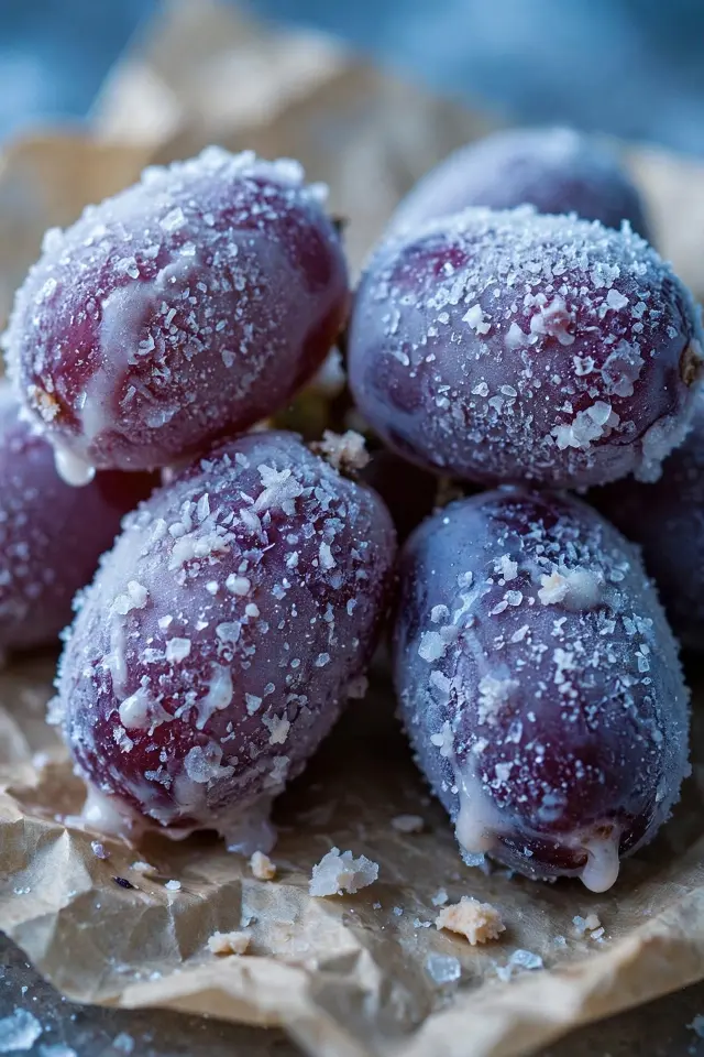 Frozen yogurt-dipped grapes, a make-ahead fruit platter snack for kids