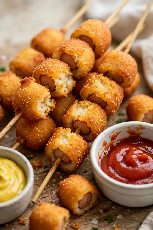 Mini corn dog bites sleepover snack idea