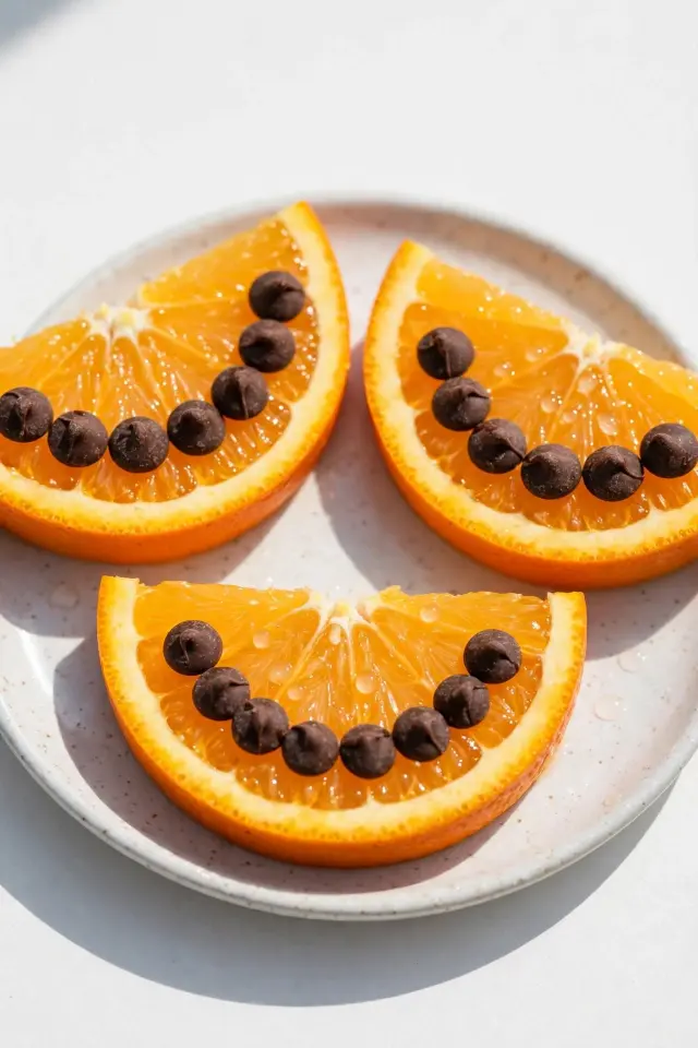 Orange slice smiles, an easy fruit platter for kids idea