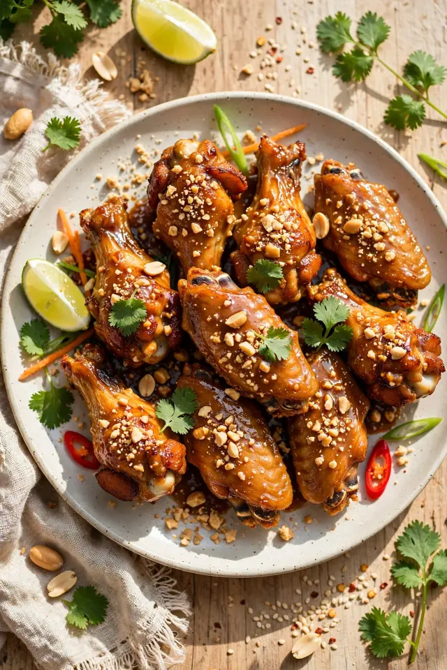 Thai peanut wings, unique watch party ideas recipe