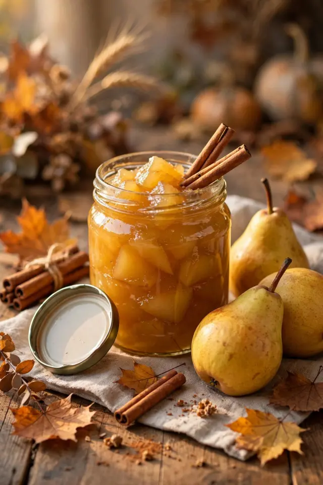 Honey cinnamon pear preserves, an easy beginner canning recipe