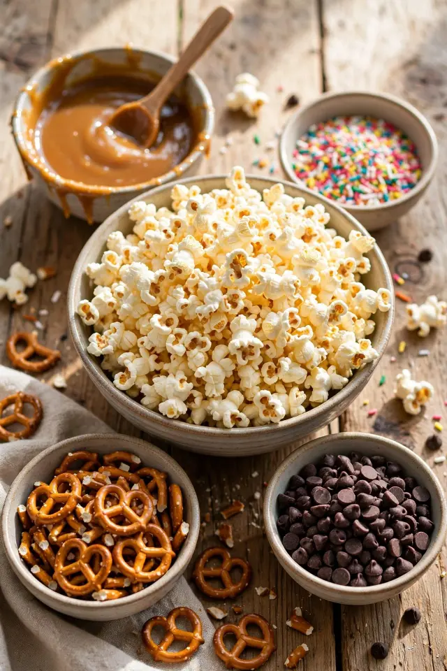 Alt Text: DIY popcorn bar, one of the best sleepover food snacks ideas