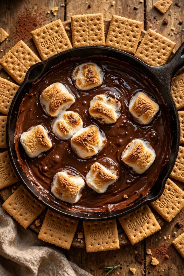 S'mores dip, a gooey sleepover food snacks idea